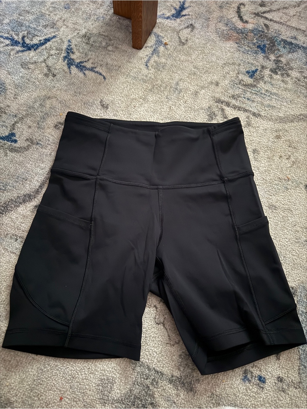 Lululemon High-Rise Black Women's Bike Shorts with Side Pockets